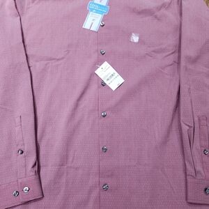 NWT J. FERRAR SLIM FIT Large STRETCH TECHNOLOGY EASY CARE DRESS SHIRT Coolmax